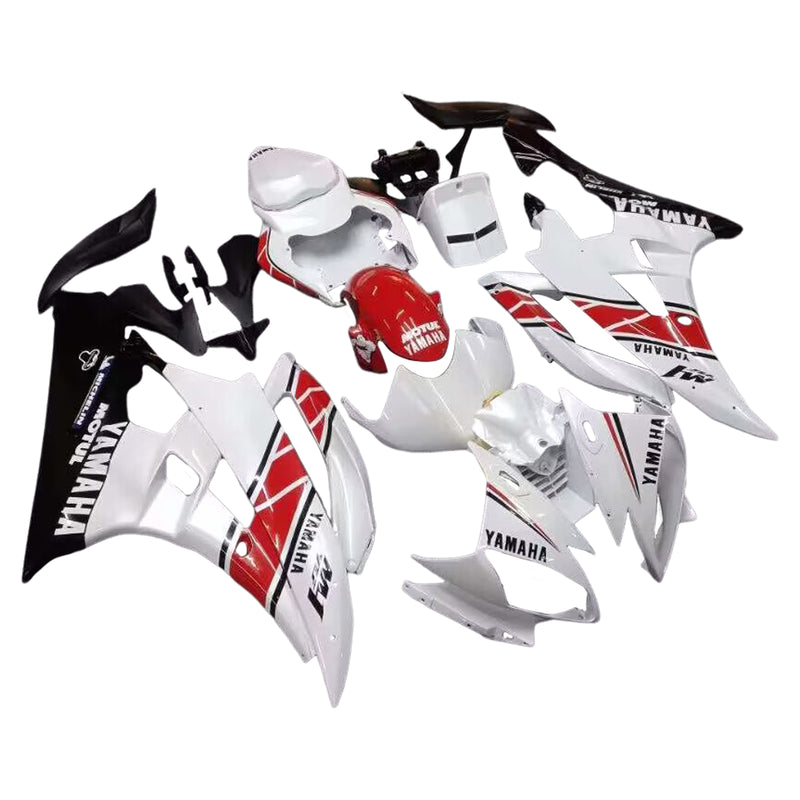 Owiewki 2006-2007 Yamaha YZF-R6 Biały Czerwony Czarny R6 Racing Generic