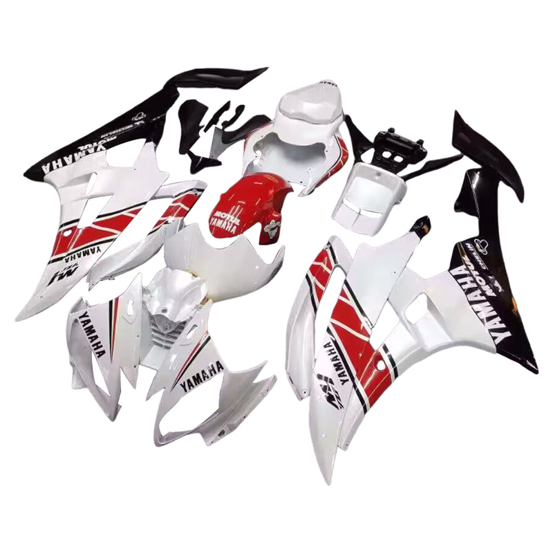 Owiewki 2006-2007 Yamaha YZF-R6 Biały Czerwony Czarny R6 Racing Generic