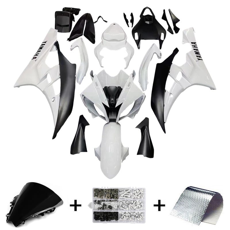 Carenados 2006-2007 Yamaha YZF-R6 Blanco Negro R6 Genérico