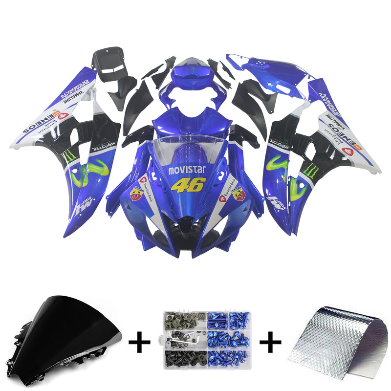 Amotopart Verkleidungsset für Yamaha YZF 600 R6 2006–2007, Karosserie, Kunststoff, ABS