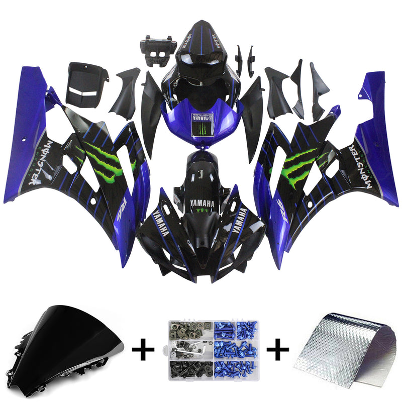 Kit de carenagem Amotopart para Yamaha YZF 600 R6 2006-2007 Carroceria Plástico ABS