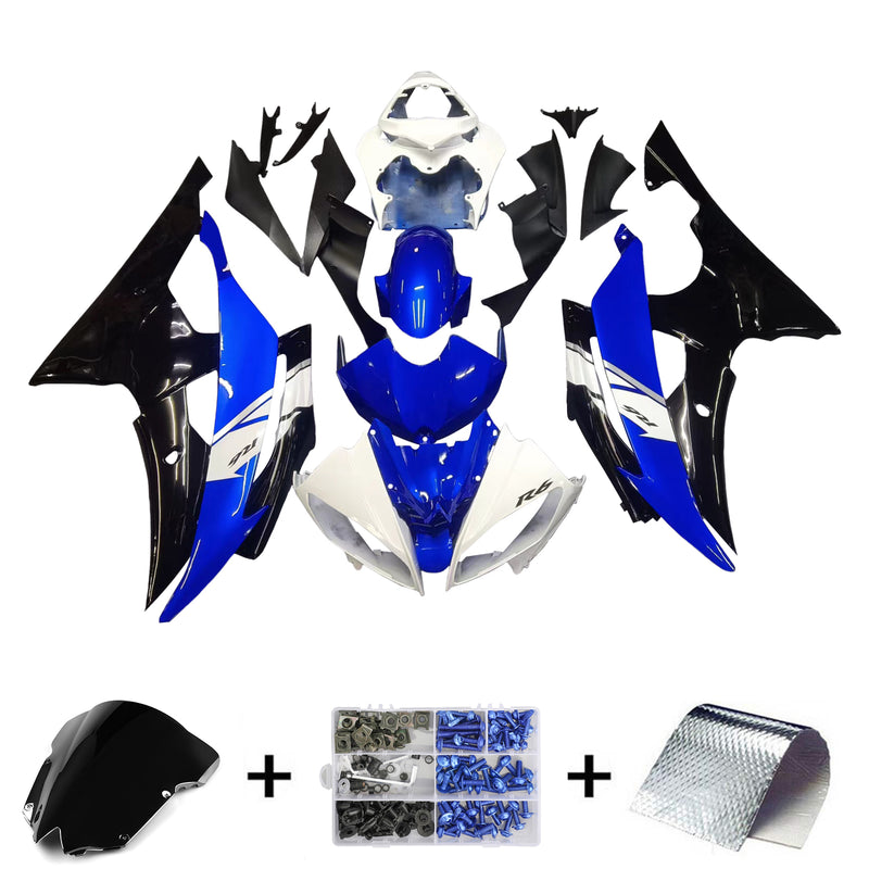 Amotopart kåpa set för Yamaha YZF 600 R6 2008-2016, kropp, plast, ABS