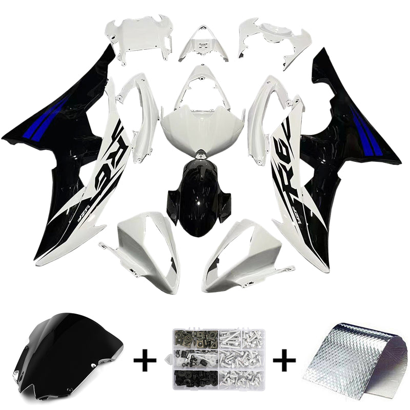 Amotopart kåpa set för Yamaha YZF 600 R6 2008-2016, kropp, plast, ABS