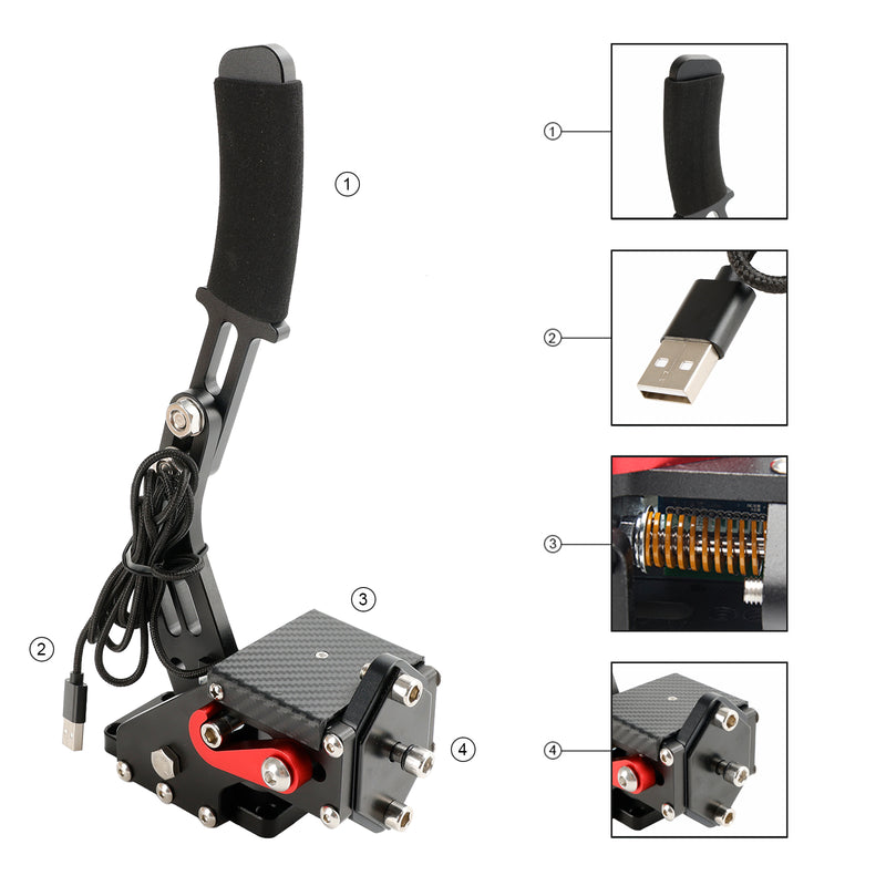 Handbromssats med 14-bitars upplösning och USB3.0 för racingspel PC G27/G29/G920