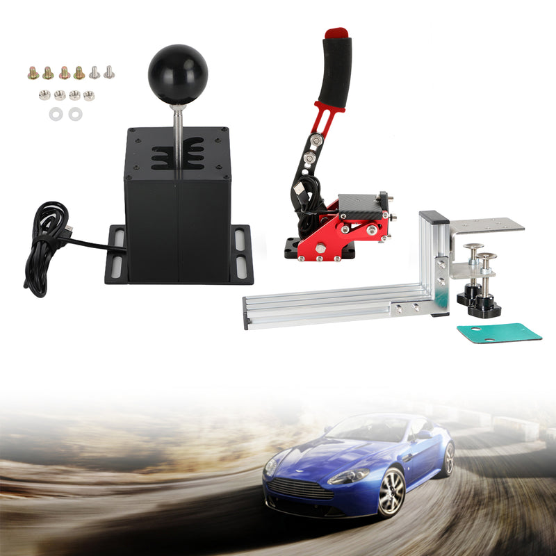 USB-Handbremse mit L-Clip und H-Schalthebel für Thrustmaster T300RS/GT-Rennspiel