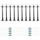 5/10 stk LCX04 modelljernbanelanternelamper Gatelys O skala LED-er