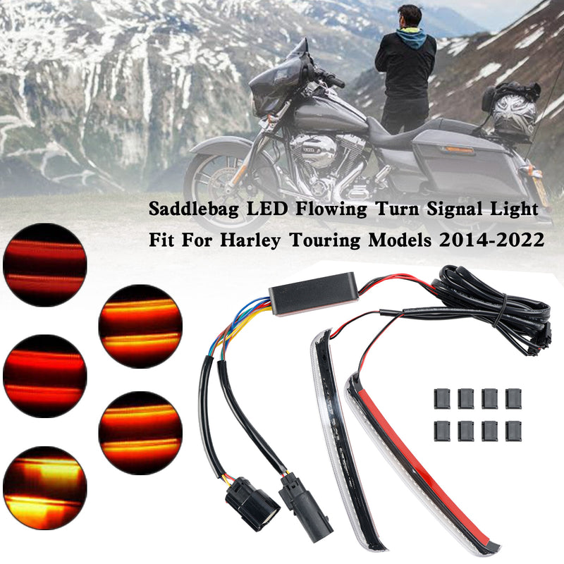 Road Glide FLHR CVO 2014-2022 Sadelbag LED-flytende blinklys