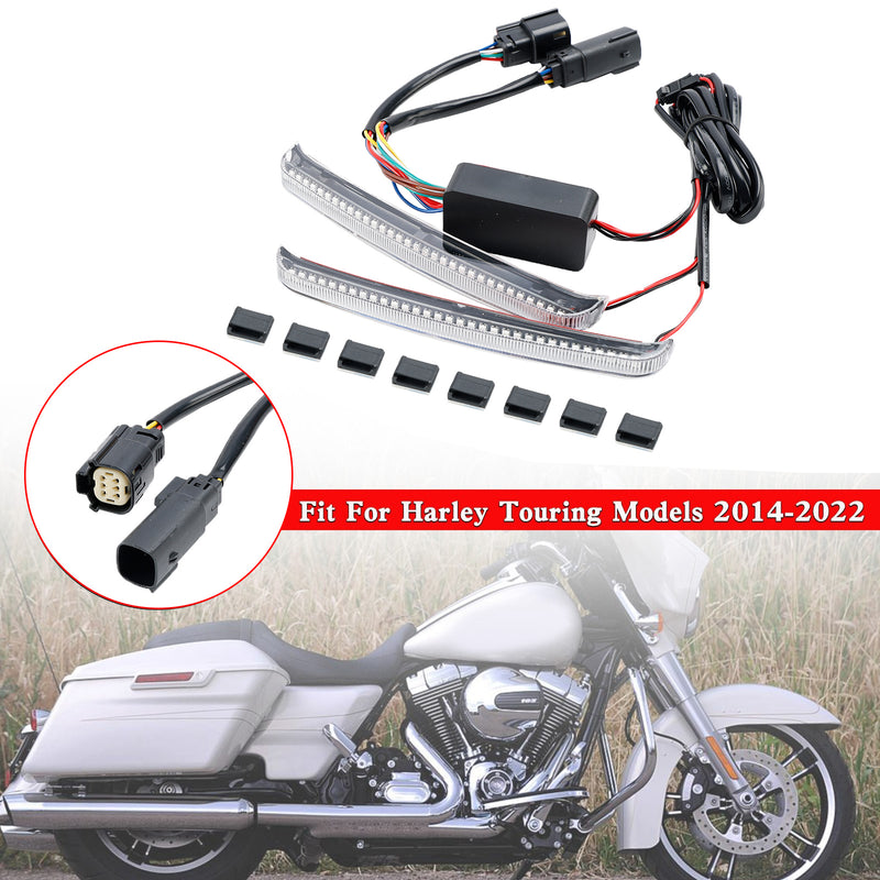 Road Glide FLHR CVO 2014-2022 Sadelväska LED Flödande blinkers