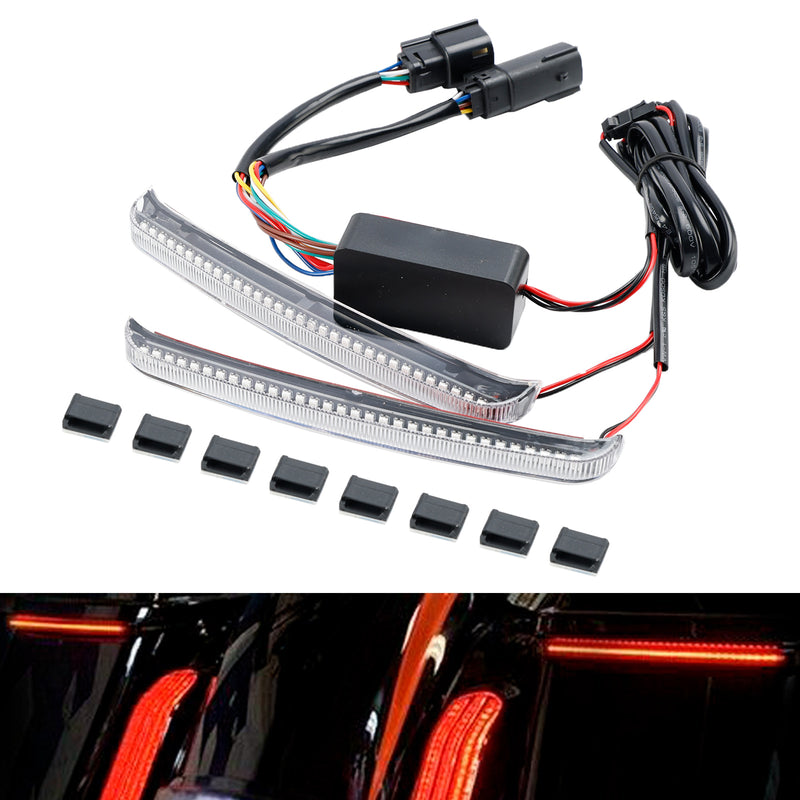 Road Glide FLHR CVO 2014-2022 Sadelbag LED-flytende blinklys