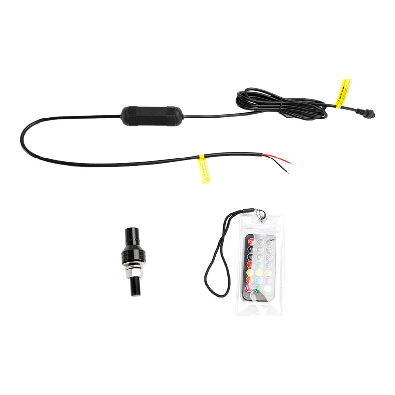 Antena de luzes de chicote LED RGB de 2 pés com controle remoto de bandeira para Polaris UTV ATV