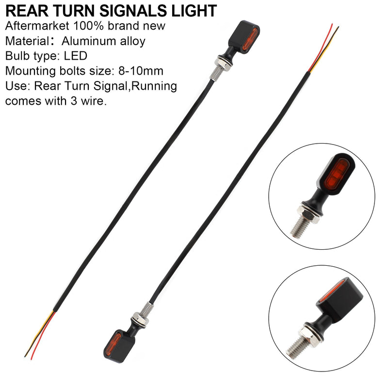 Pisca-piscas traseiros em LED com marca Mini-E para Sportster Touring Dyna Softail Generic