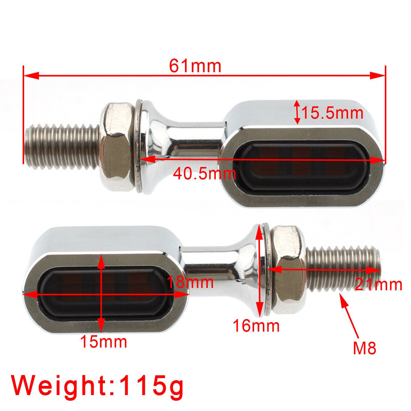 Tylne kierunkowskazy LED z oznaczeniem mini-E do Sportster Touring Dyna Softail Generic