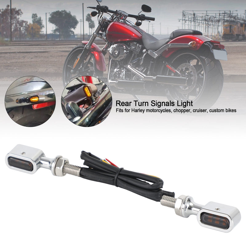 Intermitentes traseros LED con marcado mini-E para Sportster Touring Dyna Softail Generic