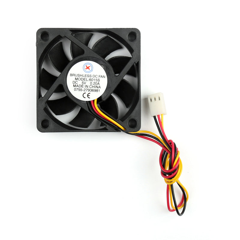 6015s Cooling Fan 60x60x15mm DC 5V CPU Pin Computer Fan 0.2A 3 Brushless