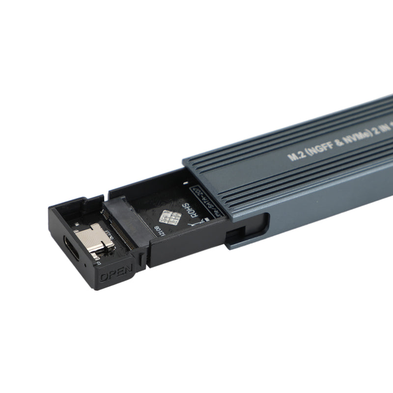 M.2 NVMe SSD para USB 3.1 Caixa de disco rígido de protocolo duplo M2 NVME Box