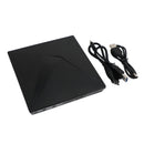 Gravador de unidade de DVD CD RW externo tipo C USB ultrafino para laptop preto
