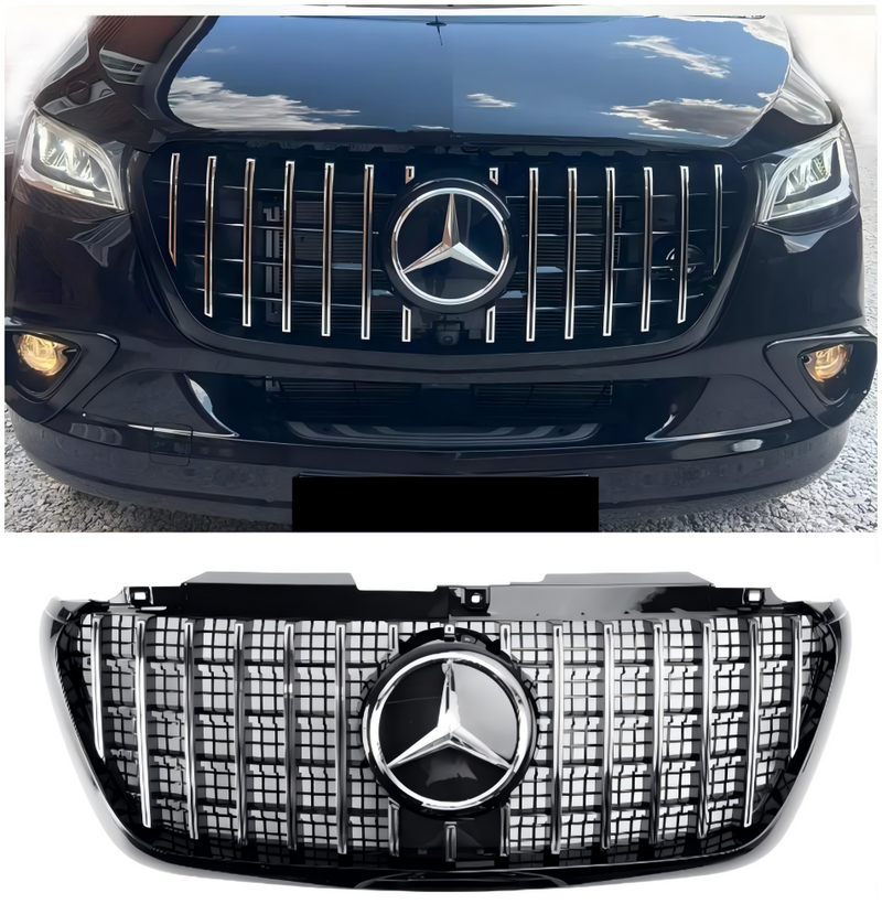 Przednia osłona chłodnicy GT-Style do Mercedesa Sprintera W907/W910 (2018–2023) – Zgodny ze zderzakiem
