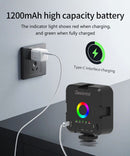 Taskuinen RGB-täysvärinen LED-videovalo 3000-9000K valokuvauksen täyttölamppu Vlog