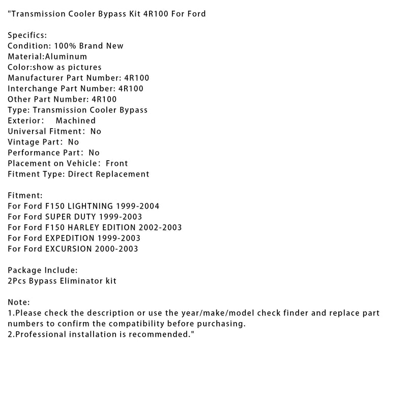 Getriebekühler-Bypass-Kit 4R100 für Ford
