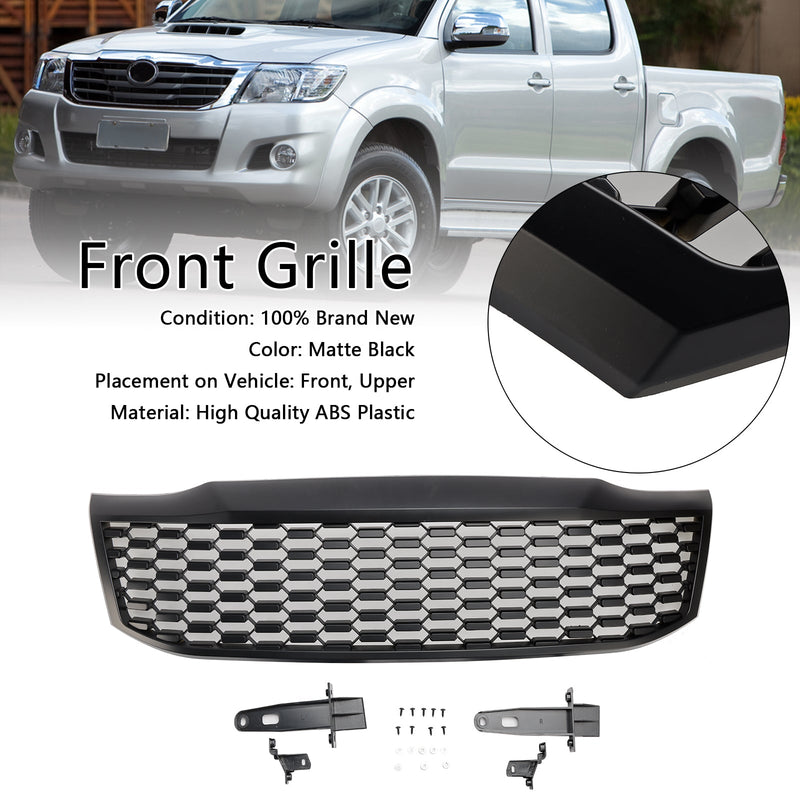 2012-2014 Toyota Hilux Vigo MK7 Mattsvart främre stötfångargrill