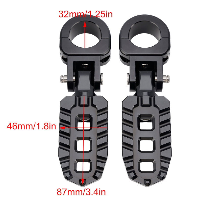 Universelle Fußrasten vorne, passend für Motorräder mit 1,25-Zoll-Lenkern