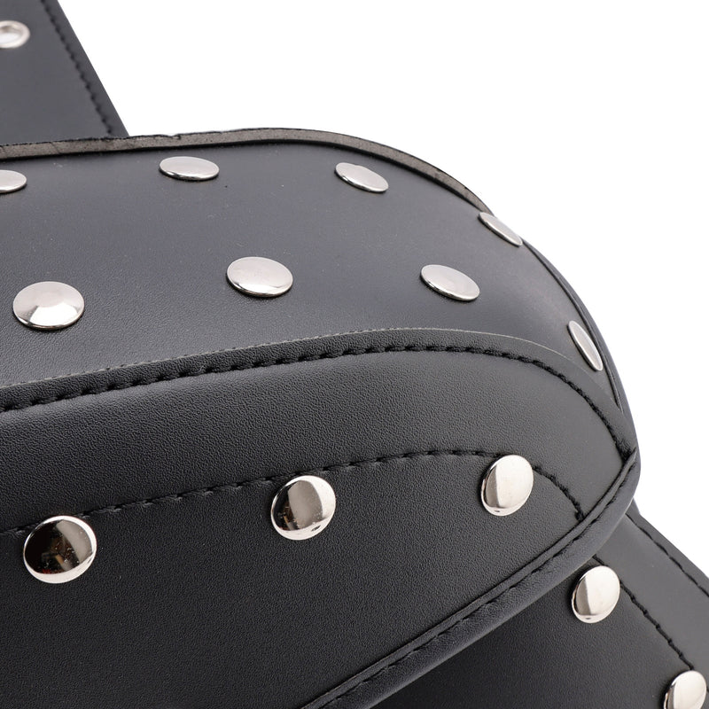 Universell sadelväska sida förvaringssvåse pu bagage svart 22L för motorcykel