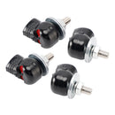 4x Motorrad Fahrrad Kunststoff Schwarz Schädel Nummernschild Bolzen Auf Schraube Auf Rahmen Mutter