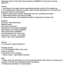 2009-2017 Chevrolet Traverse Beifahrerseite Lufteinlassgitter-Verlängerung 22956656