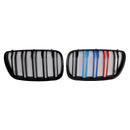 2 Stück Frontstoßstangengrill in Hochglanzschwarz passend für BMW X3 E83 2007-2010 LCI