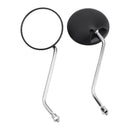 Par runde speil, svart, for Piaggio Vespa scooter/moped, 8 mm, universell passform