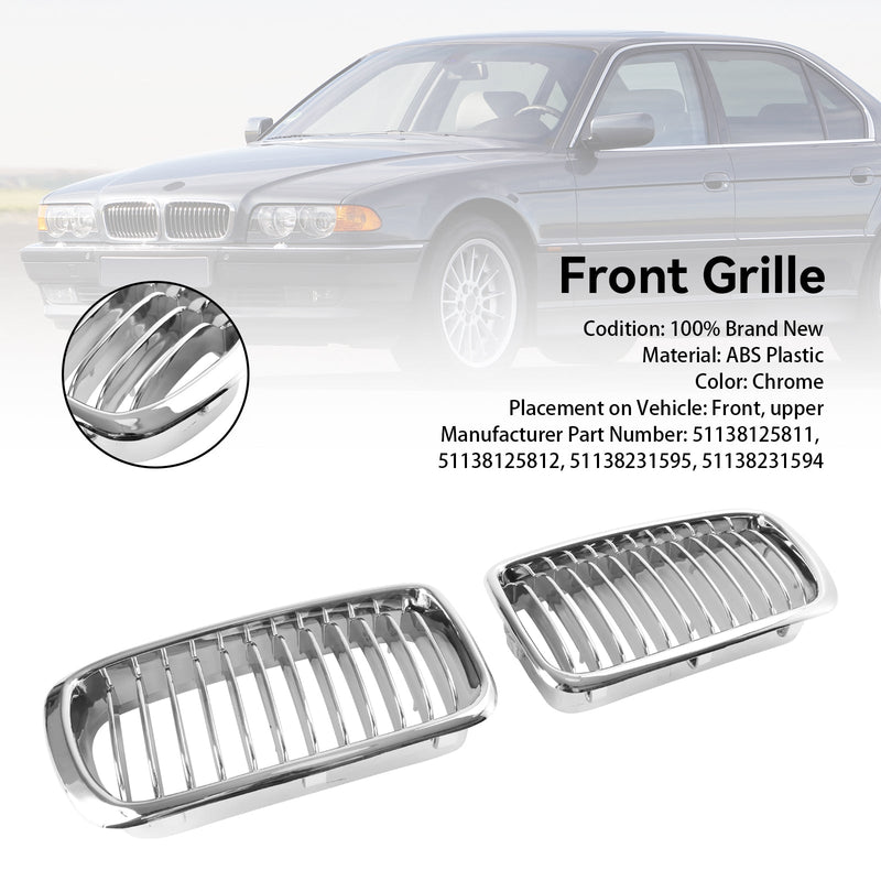 1994-2001 BMW 7-serie E38 Chrome nyregitter foran 2 stk