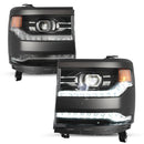 2016–2019 Für Chevy Silverado 1500 Links+Rechts LED-Scheinwerfer, Glanzschwarz, 84357696 84893098
