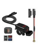 Motorsykkel USB Super Fast Charger styringsholder PD+QC3.0 Type-C strømforsyning