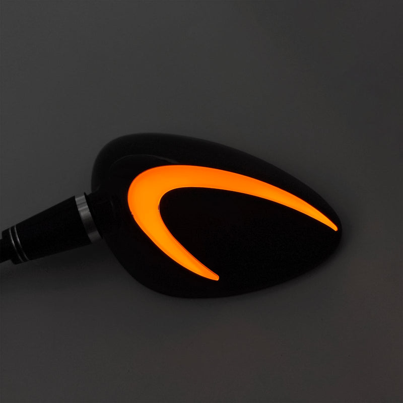 Black LED Turn Signal Mirror Pair 10mm Right-hand threading For Piaggio Vespa