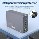 F8A Ladestation USB 6-Port Schnelle Ladegerät PD100W Ladestation Smart Ladegerät