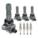4x Zündspule + 4x Zündkerze UF672 Für Acura ILX 2.0L Honda Civic HR-V 1.8L