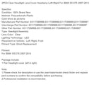 2007–2013 BMW X5 E70 2 Stück klare Scheinwerferlinse Abdeckung Scheinwerfer links + rechts