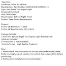 2012-2019 Volkswagen Beetle 1 Stück Frontstoßstange rechts Blinker Licht 5C5953042A