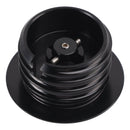 Black hinged vented fuel tank cap for Softail Low Rider Dyna Sport Super Glide
