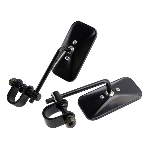 Obdélníkové svorky na motocyklové zrcadlo ve stylu staré školy, černý, Bratt styl