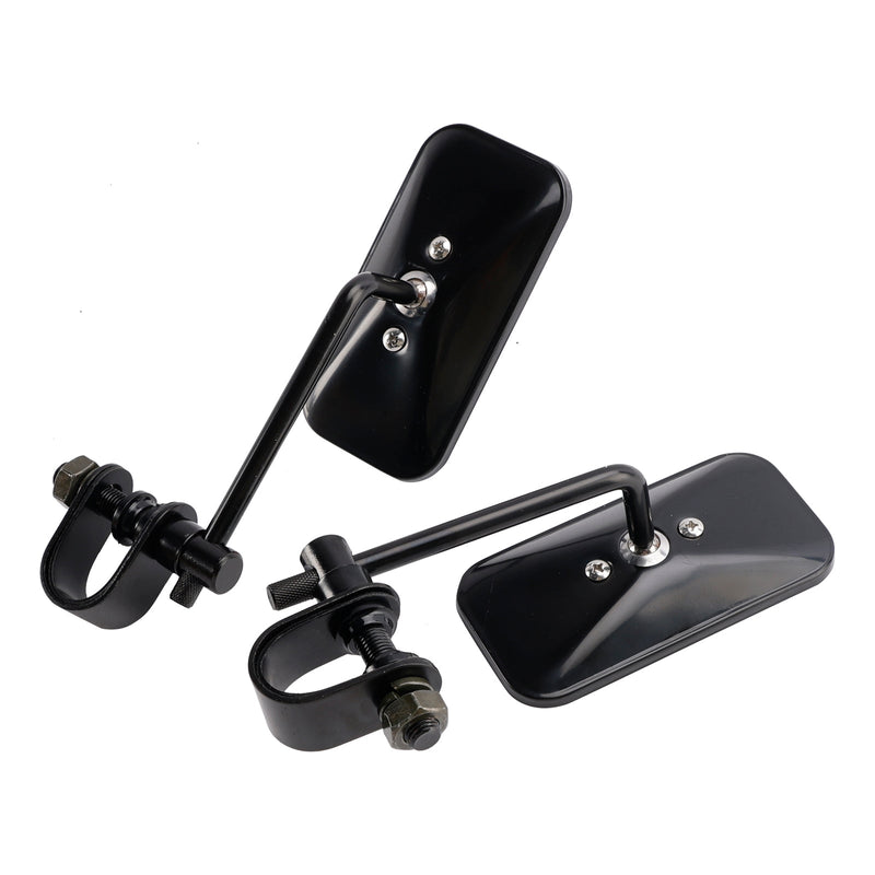 Obdélníkové svorky na motocyklové zrcadlo ve stylu staré školy, černý, Bratt styl