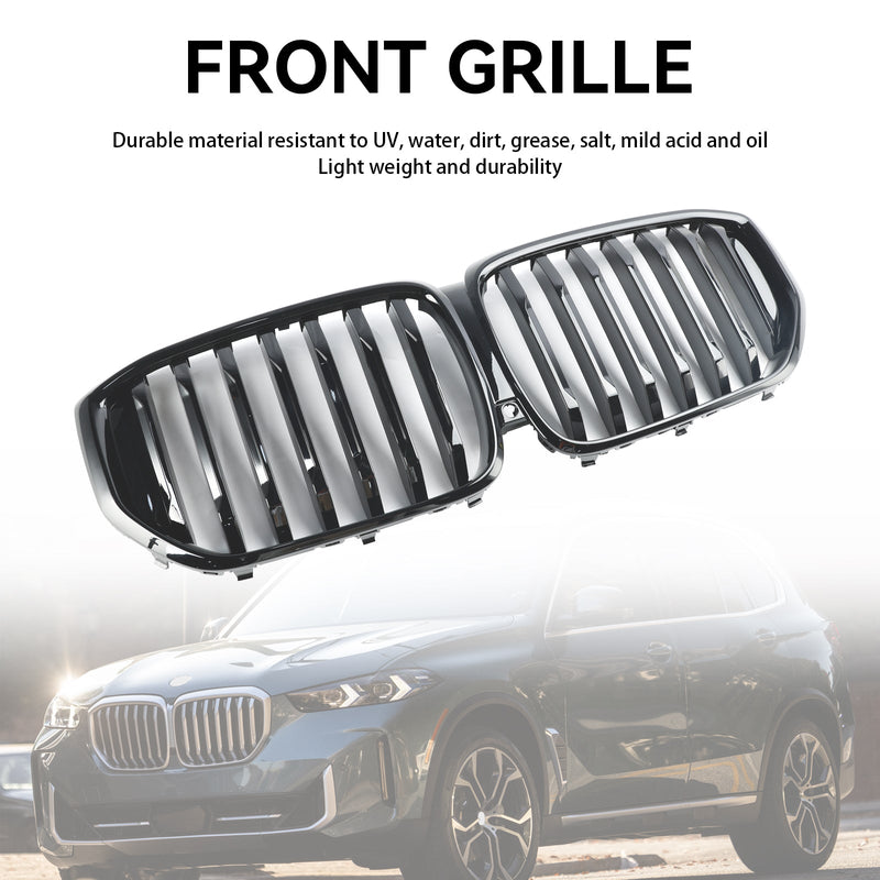 2024+ BMW G05 LCI X5 Single Line radiatorgrill blank svart for støtfangeren foran