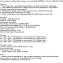 2011 Ford F-150 Modelle mit automatischer Verriegelung der Vorderradnaben, automatisch verriegelnde Nabe, Vorderachse, Vakuumleitungen, 4x4, BL3Z-7A785-A