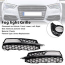 2013–2016 Audi A3 S3 S-Line-etupuskurin sumuvalot Kansi Grilli 8V3807682G 8V3807681G