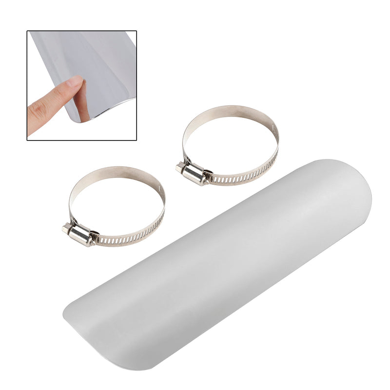 Stahl Auspuff Schalldämpfer Rohr Wärme Deflektor Abdeckung Chromeb Für Motorrad Roller BlackD