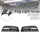 2013–2016 Audi A5 S-Line S5 2 bitar Front Fog Lights Black Cooler Grille