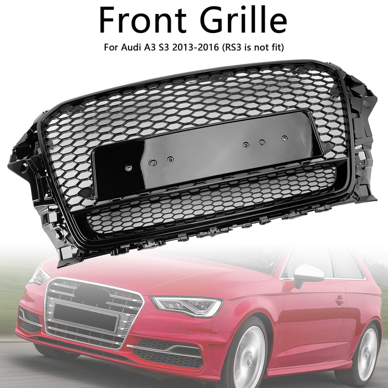 RS3 Style Front Honeycomb Bumper Grill für Audi A3 S3 2013-2016 mit Quattro