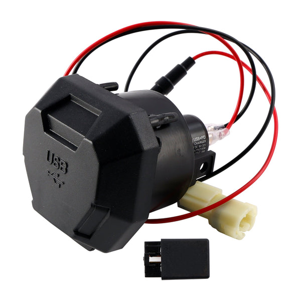 2022-2024 Kawasaki versys 650 carregador de soquete direito USB + tipo C