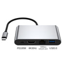 4-in-1-telakointiasema TYPE-C - RJ45 100M HDMI USB3.0 PD -liitäntä MacBookille