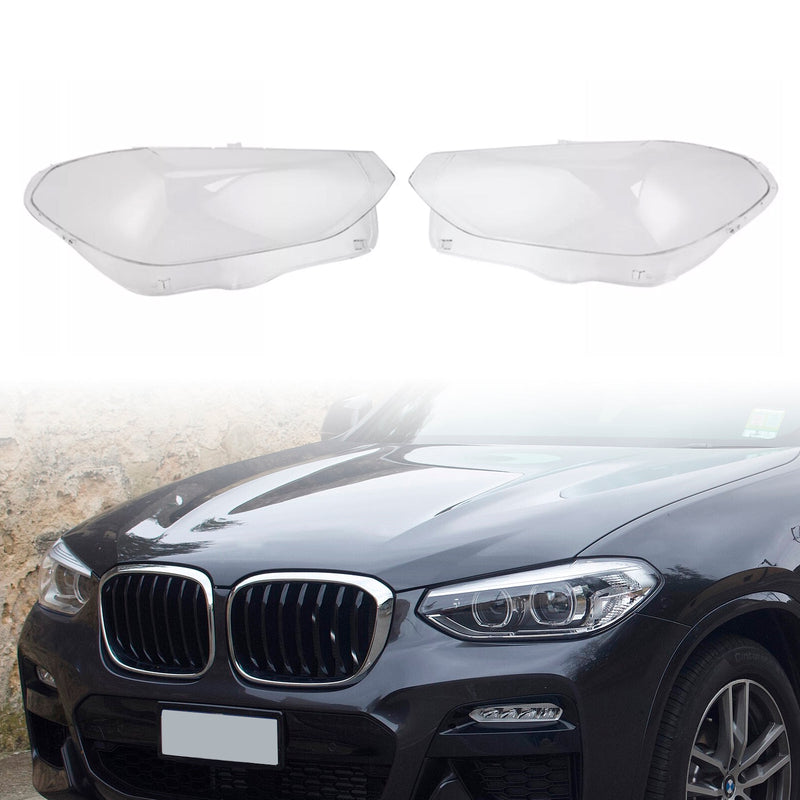 2018-2021 BMW X3 X4 G01 G02 G08 2PCS Frontscheinwerfer Glas Klar Abdeckung